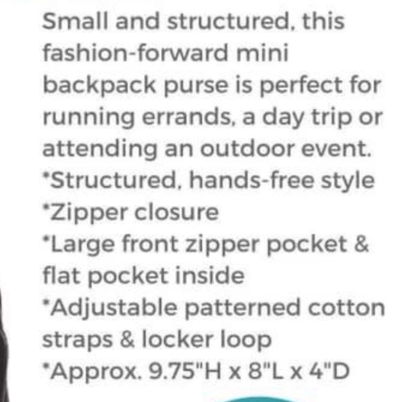 Thirty one festival mini backpack purse, blue,  new in bag - Picture 2 of 3